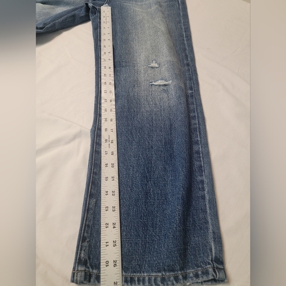 PISTOLA High Rise 27-in light knee distressing, vintage fading slim straight cut - Picture 7 of 11